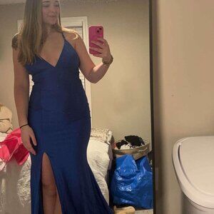 Women's Blue and Navy Dress